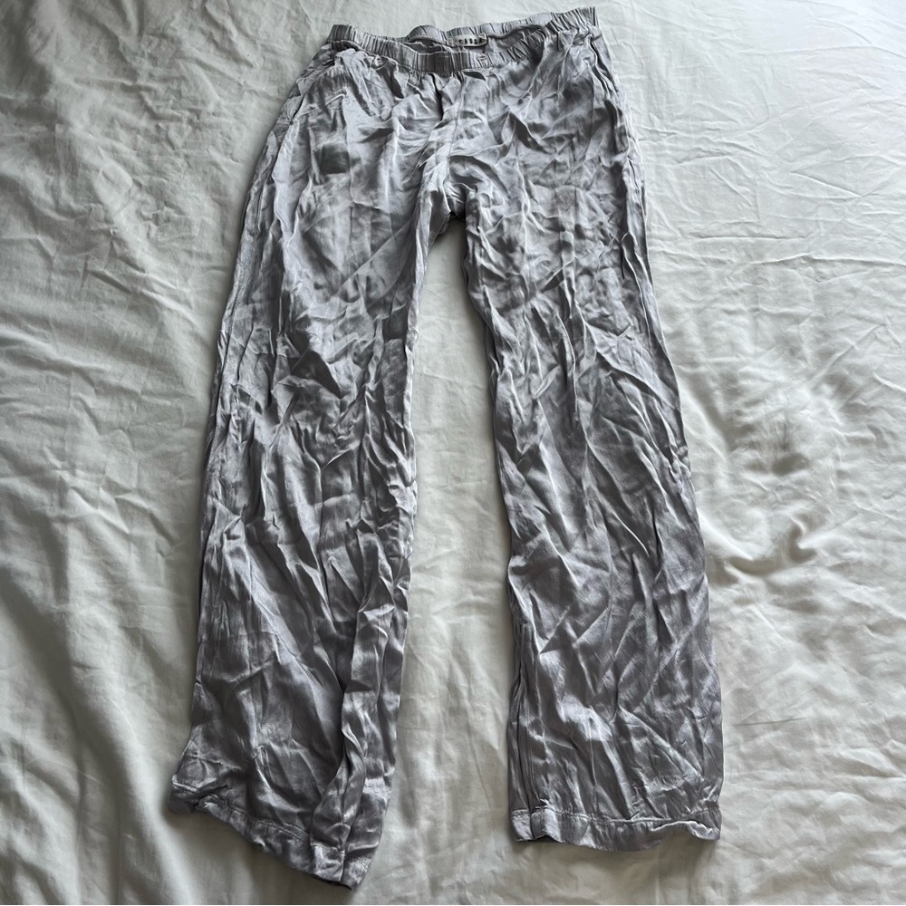 Lacausa size XS silk silver vela pants